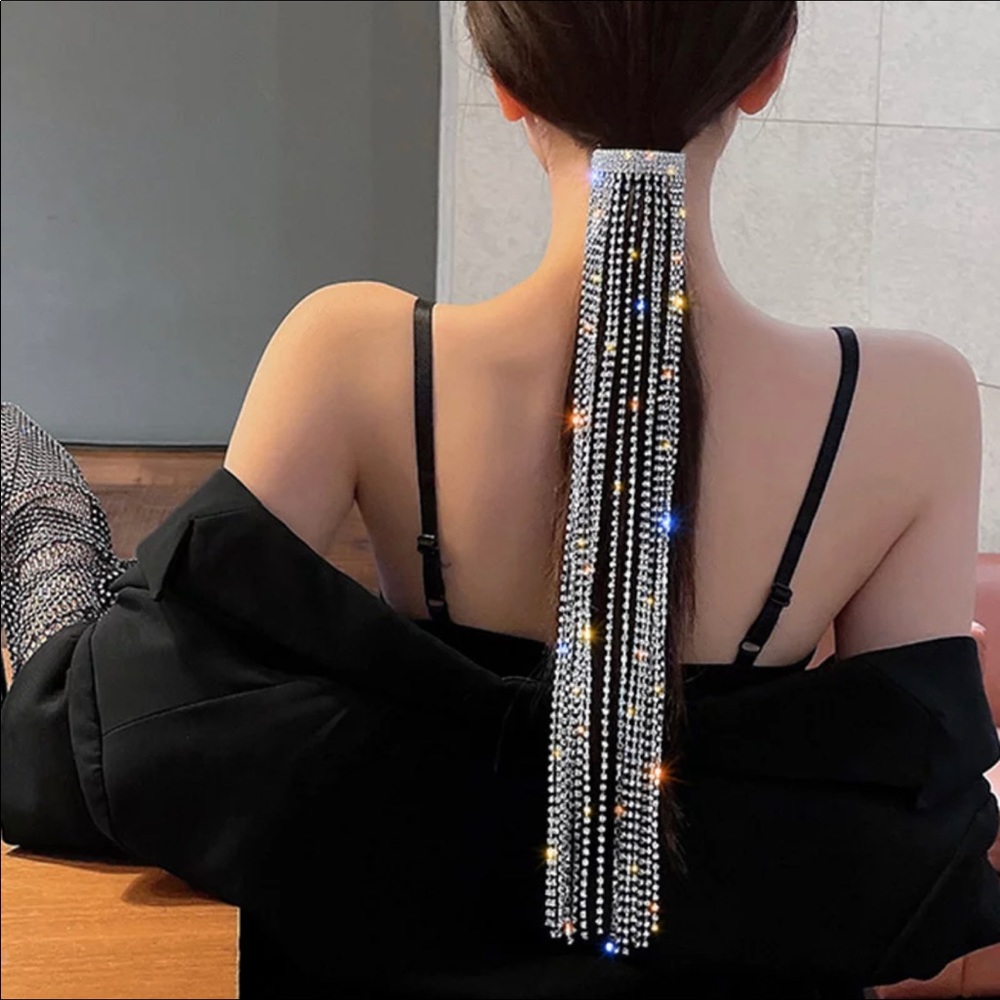 Shine Long Tassel Crystal Hairpin - Picture 2 of 11